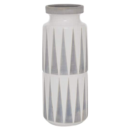 Multi Colored Ceramic Traditional Vase, 17" x 7" x 7"